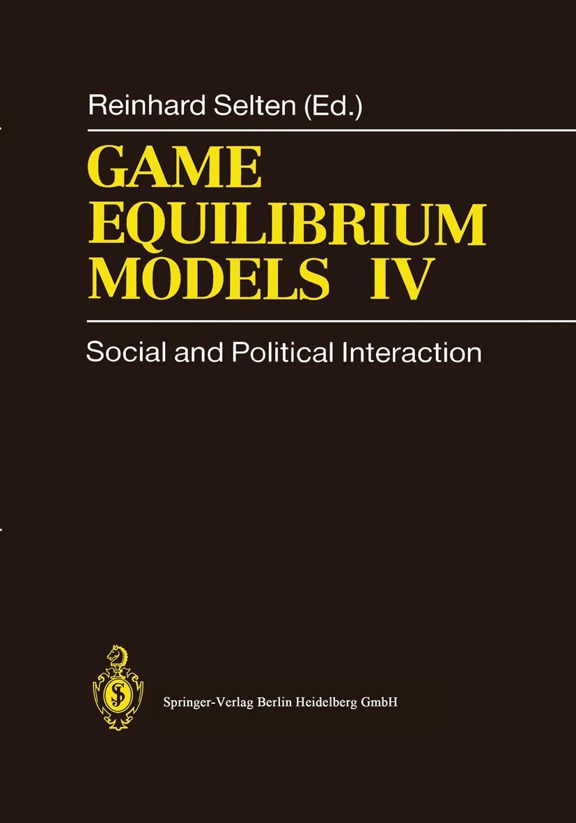 Vorderes Coverbild Game Equilibrium Models IV