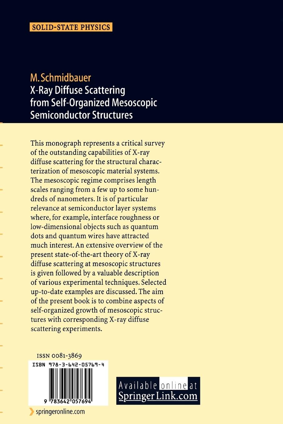 Rückseitencover X-Ray Diffuse Scattering from Self-Organized Mesoscopic Semiconductor Structures