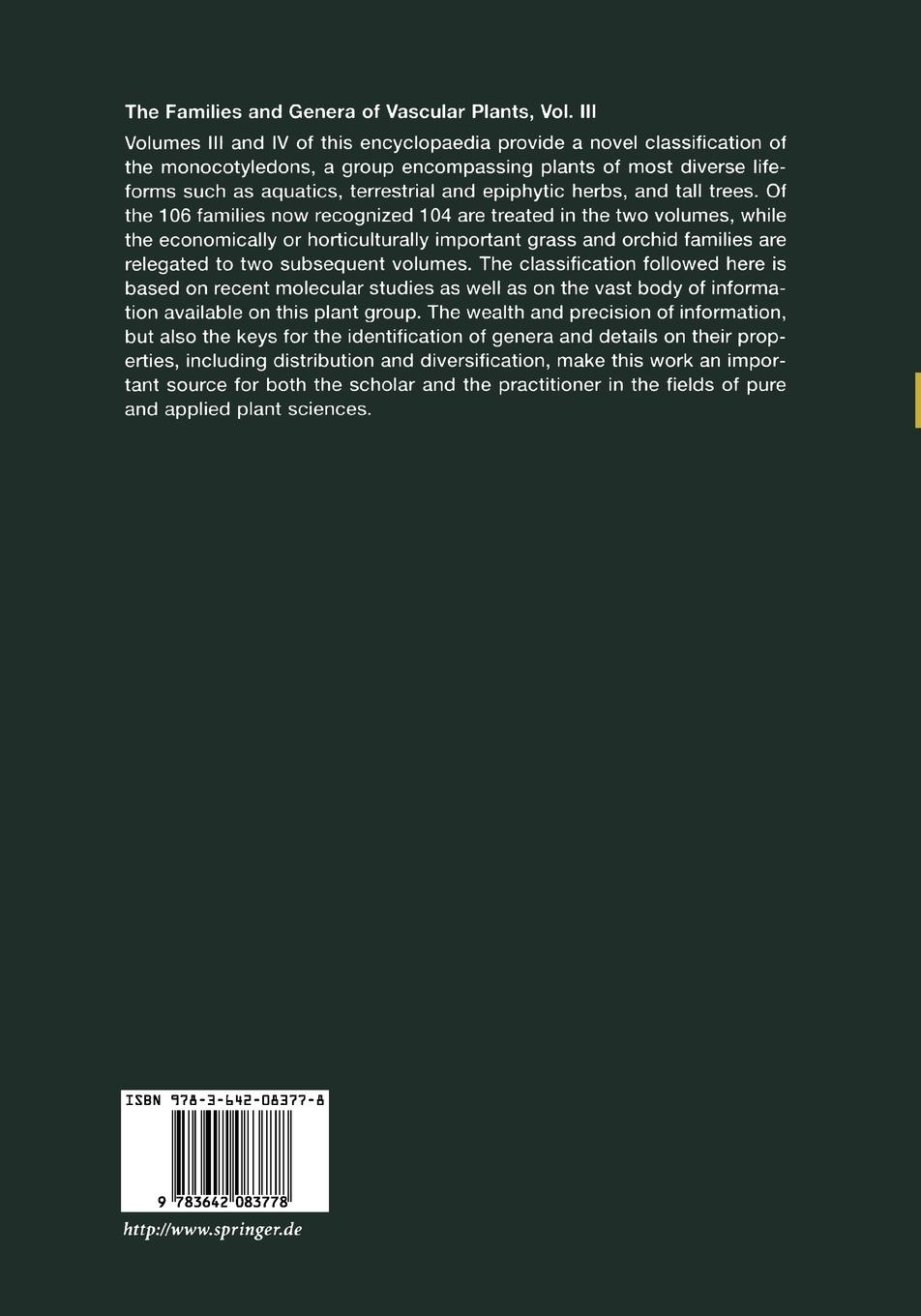 Rückseitencover Flowering Plants. Monocotyledons