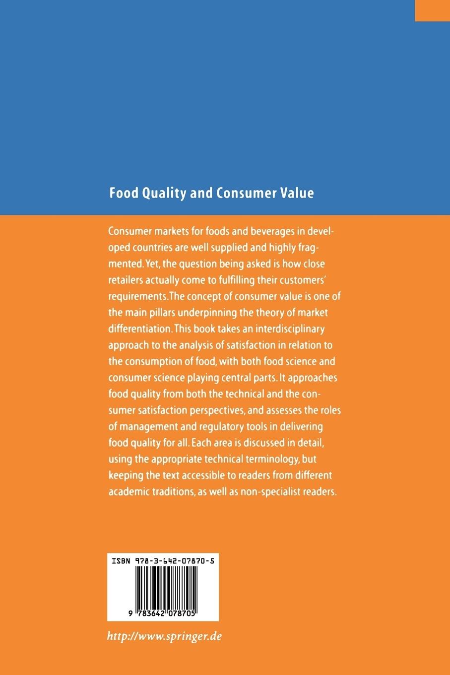 Rückseitencover Food Quality and Consumer Value