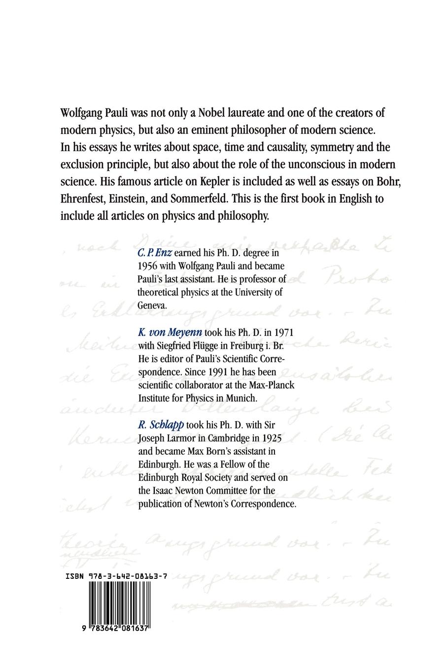 Rückseitencover Writings on Physics and Philosophy