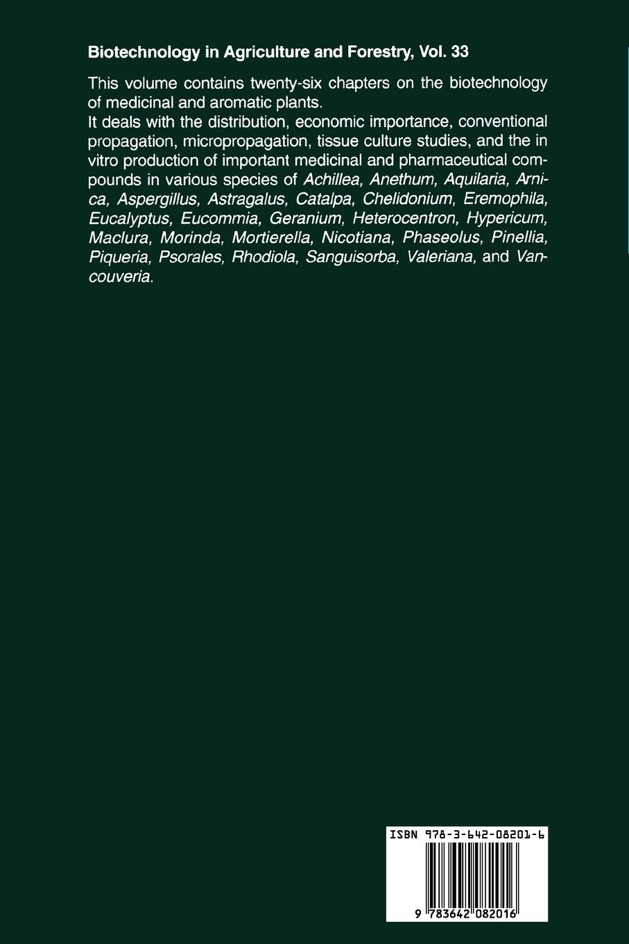 Rückseitencover Medicinal and Aromatic Plants VIII