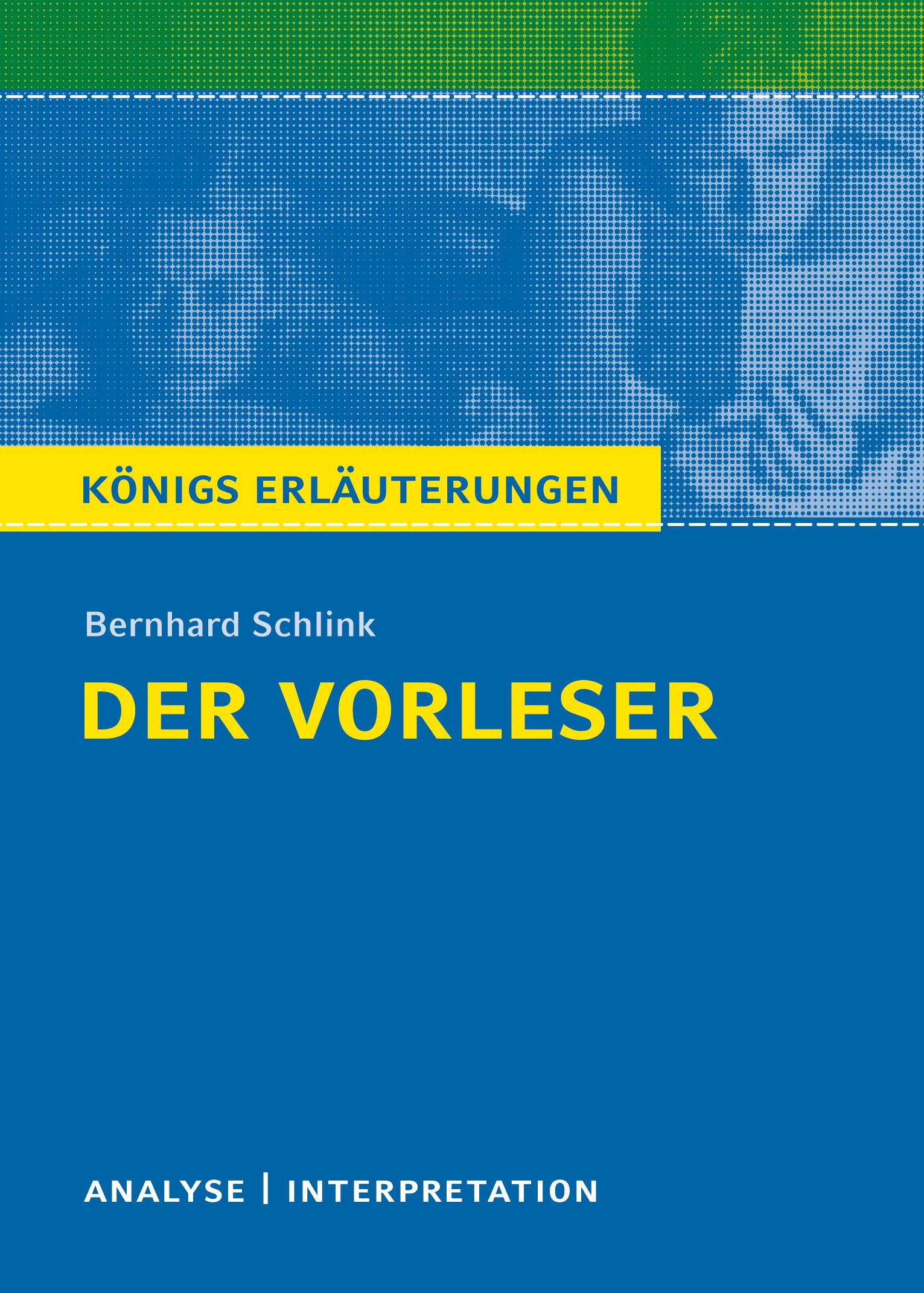 Vorderes Coverbild Der Vorleser. Textanalyse und Interpretation