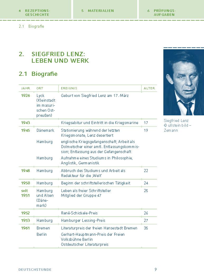 Beispielinhalt (Bild) Deutschstunde. Textanalyse und Interpretation zu Siegfried Lenz