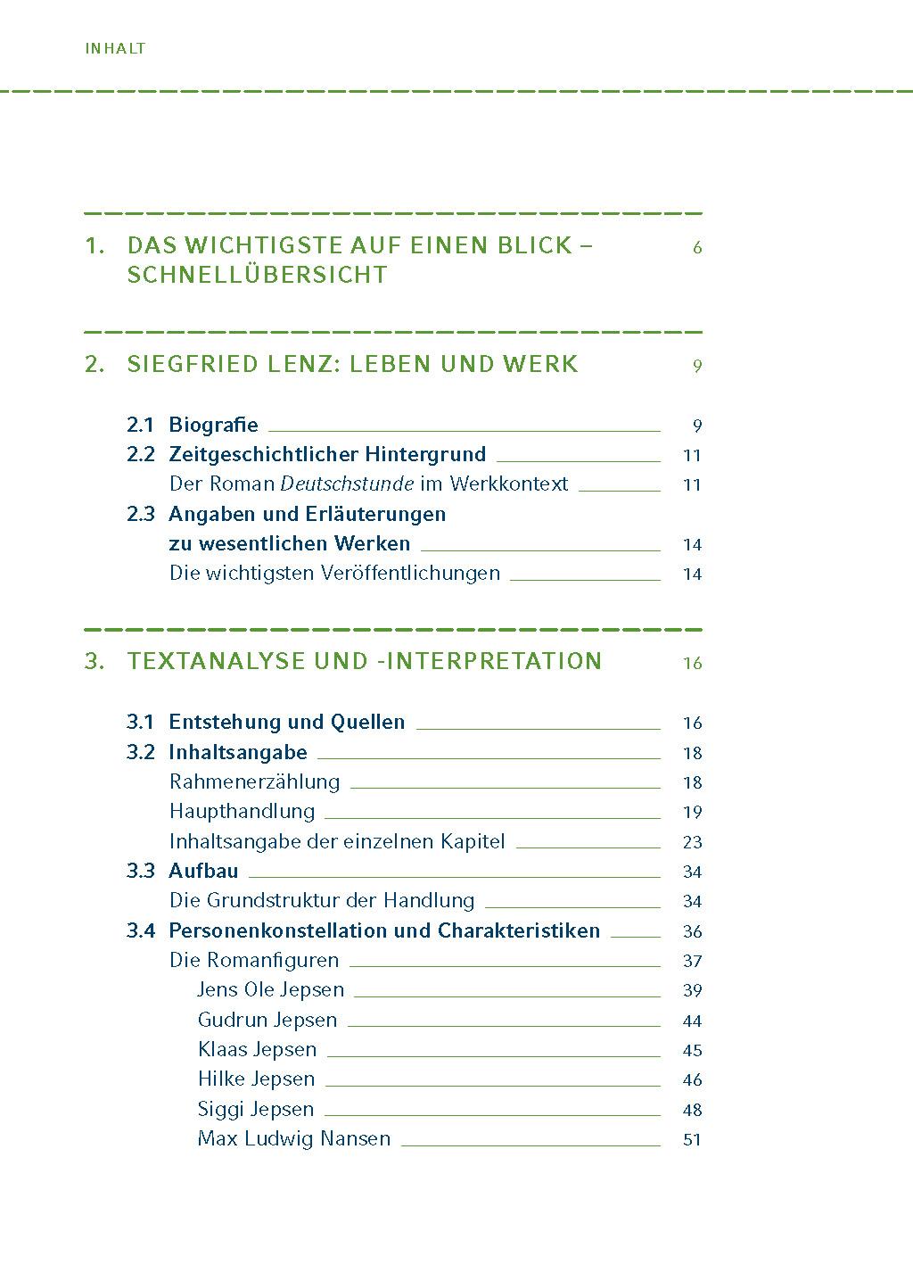 Beispielinhalt (Bild) Deutschstunde. Textanalyse und Interpretation zu Siegfried Lenz