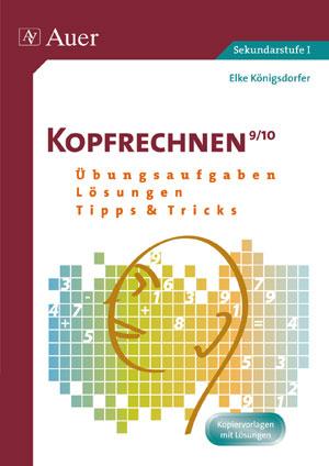 Vorderes Coverbild Kopfrechnen Klasse 9/10