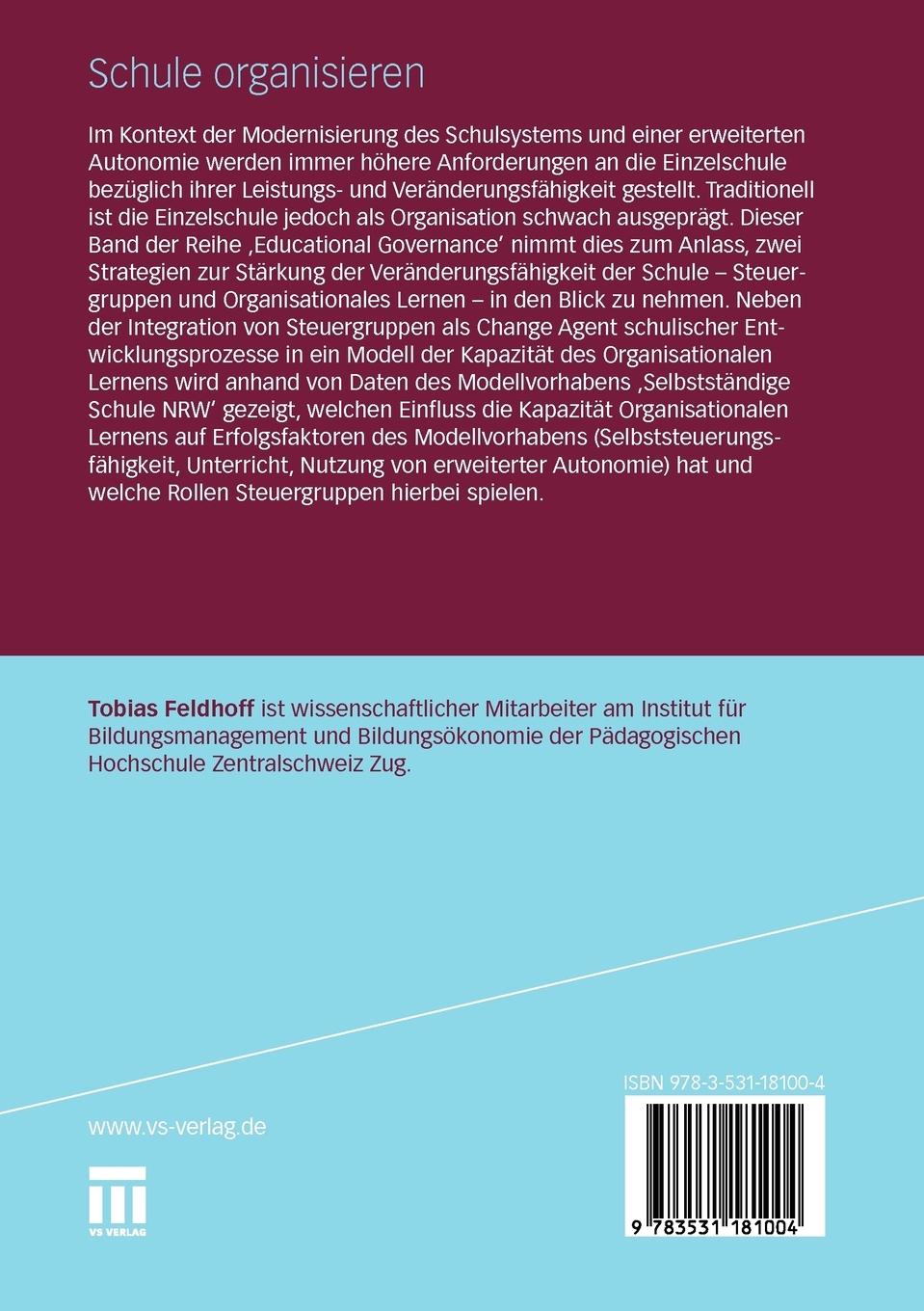 Rückseitencover Schule organisieren