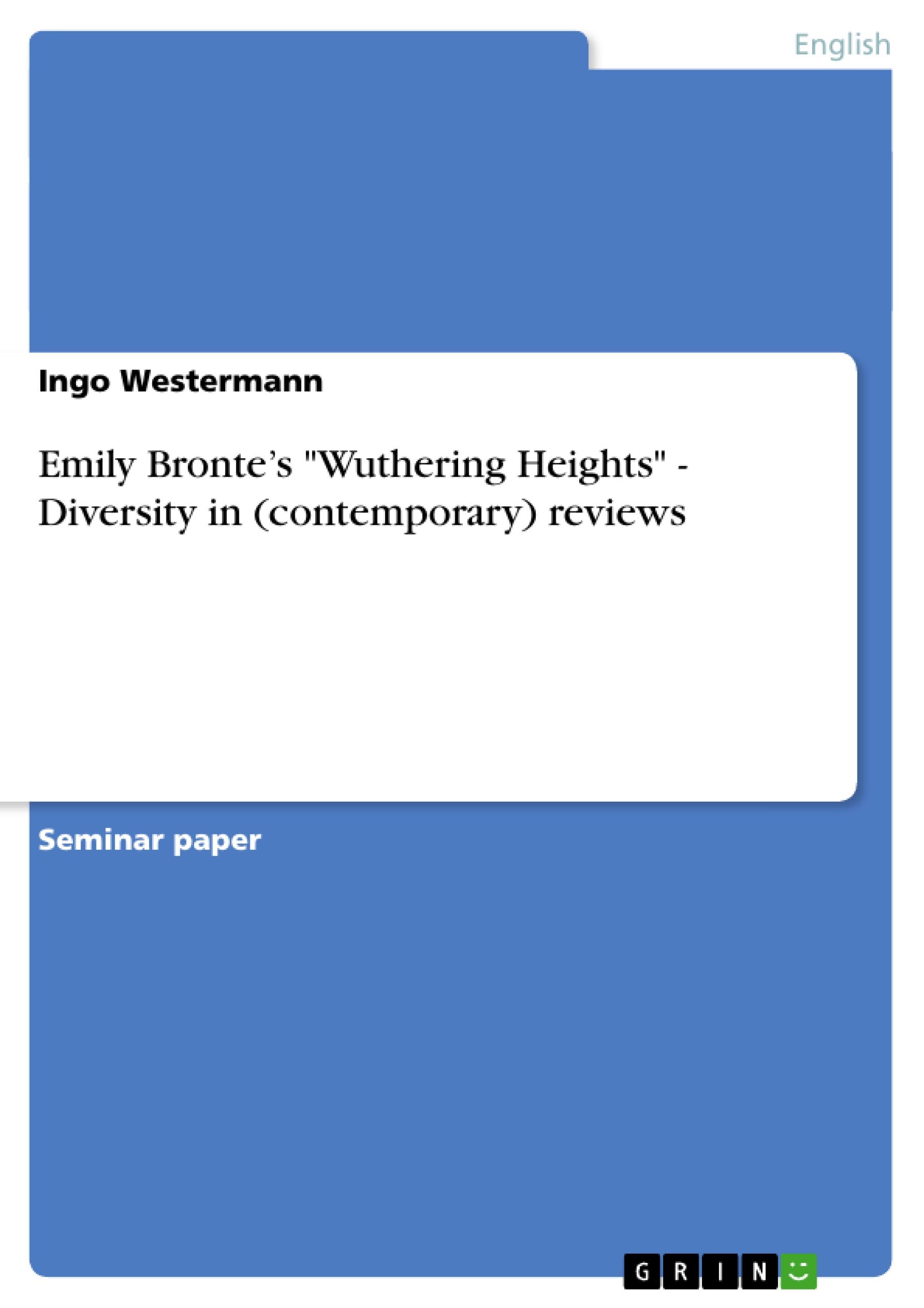 Vorderes Coverbild Emily Bronte's "Wuthering Heights" - Diversity in (contemporary) reviews
