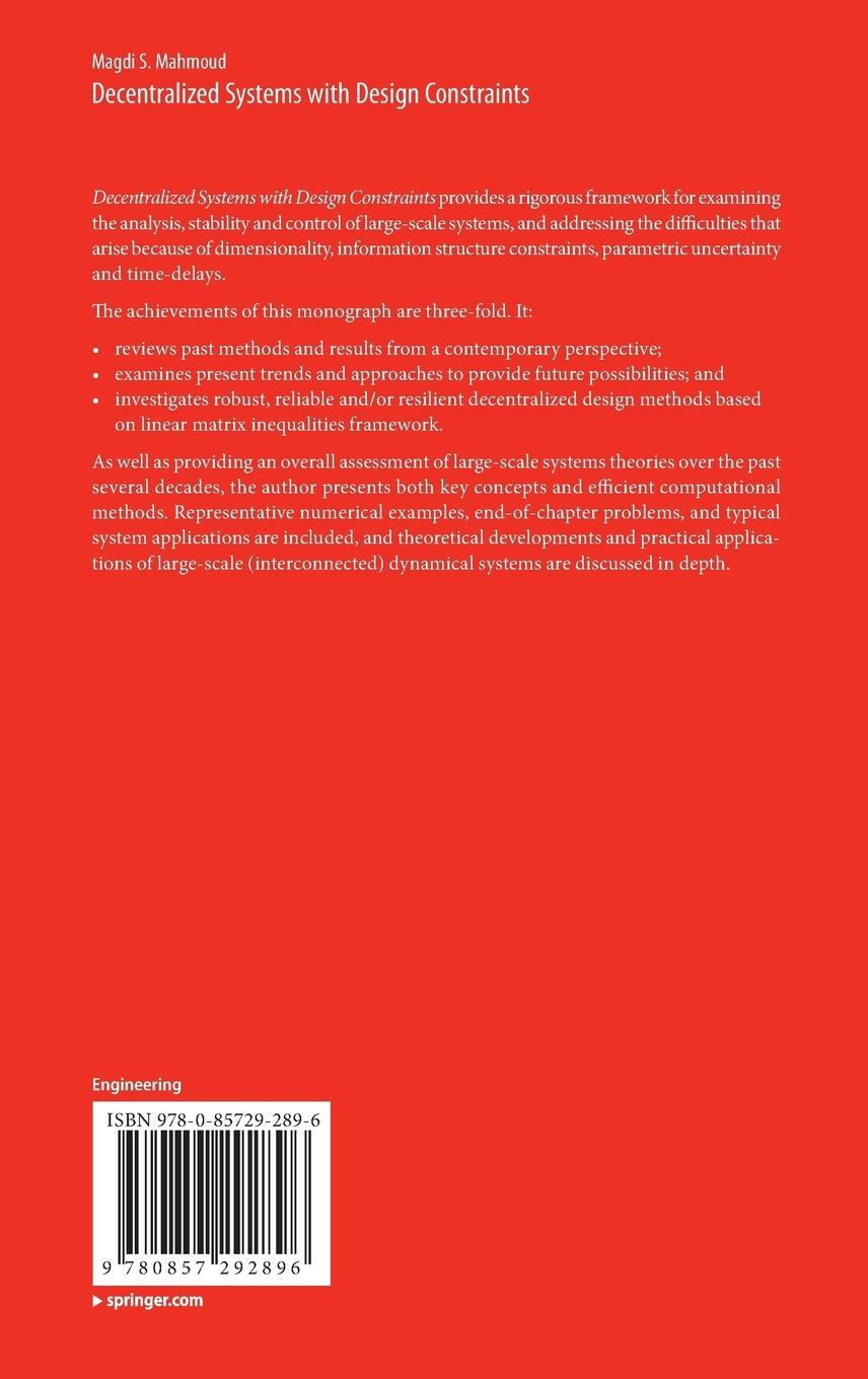 Rückseitencover Decentralized Systems with Design Constraints