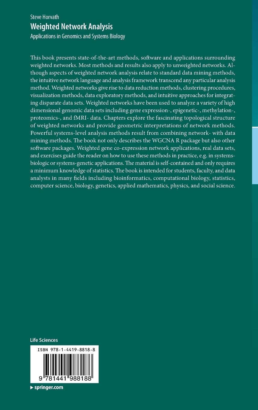 Rückseitencover Weighted Network Analysis