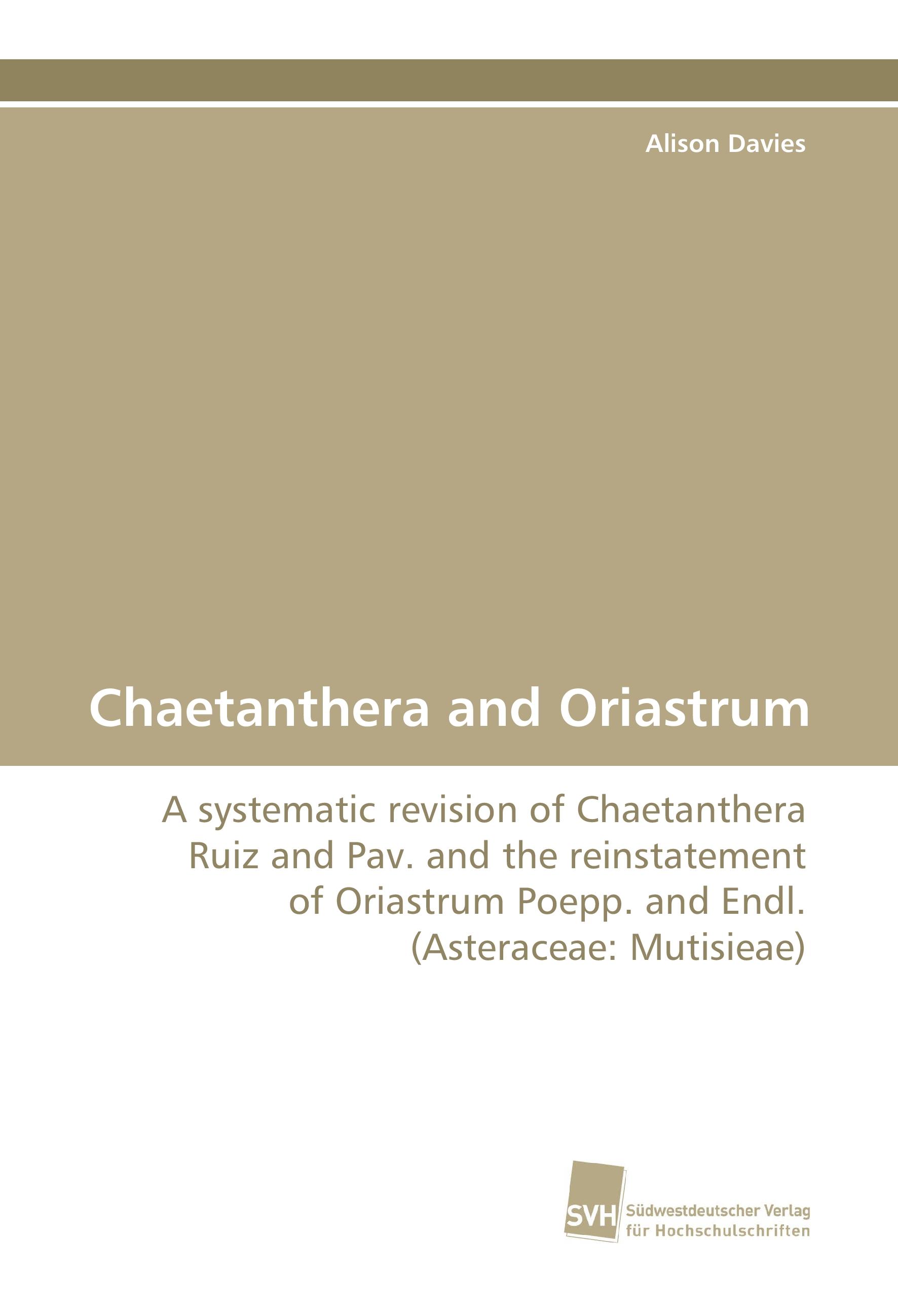 Vorderes Coverbild Chaetanthera and Oriastrum