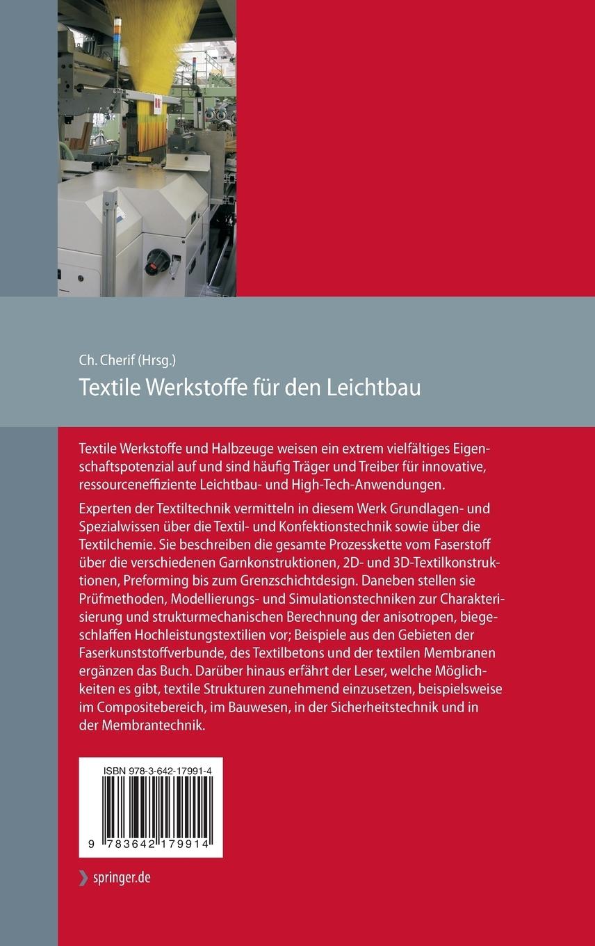 Rückseitencover Textile Werkstoffe für den Leichtbau
