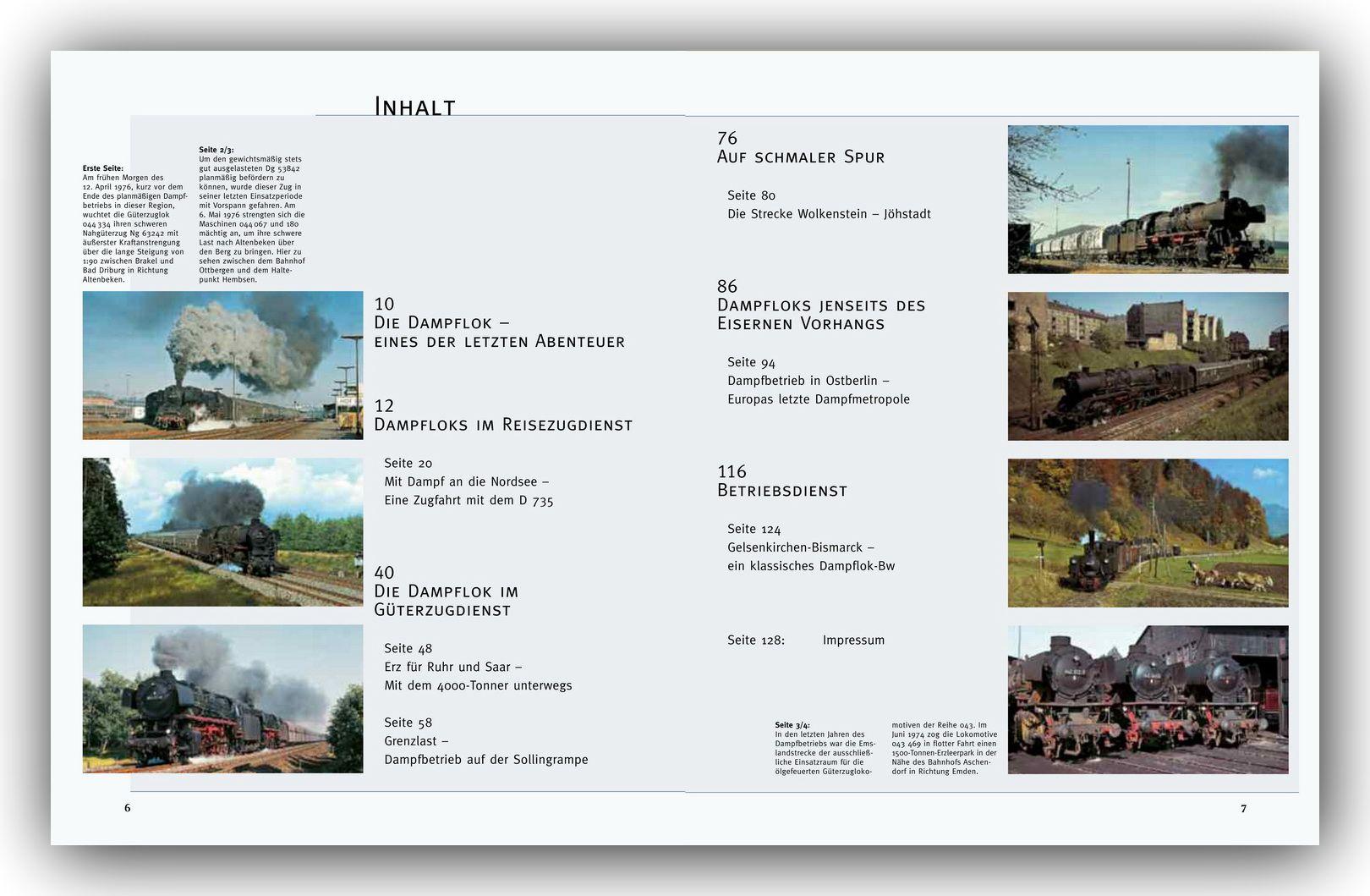 Beispielinhalt (Bild) Dampfloks im Betrieb der DB und DR