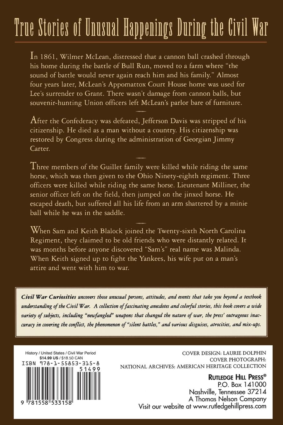 Rückseitencover Civil War Curiosities