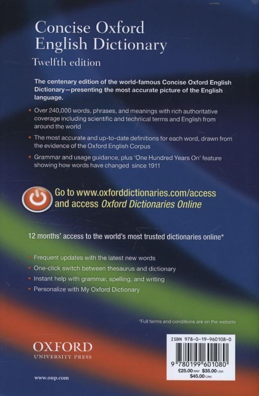 Rückseitencover Concise Oxford English Dictionary