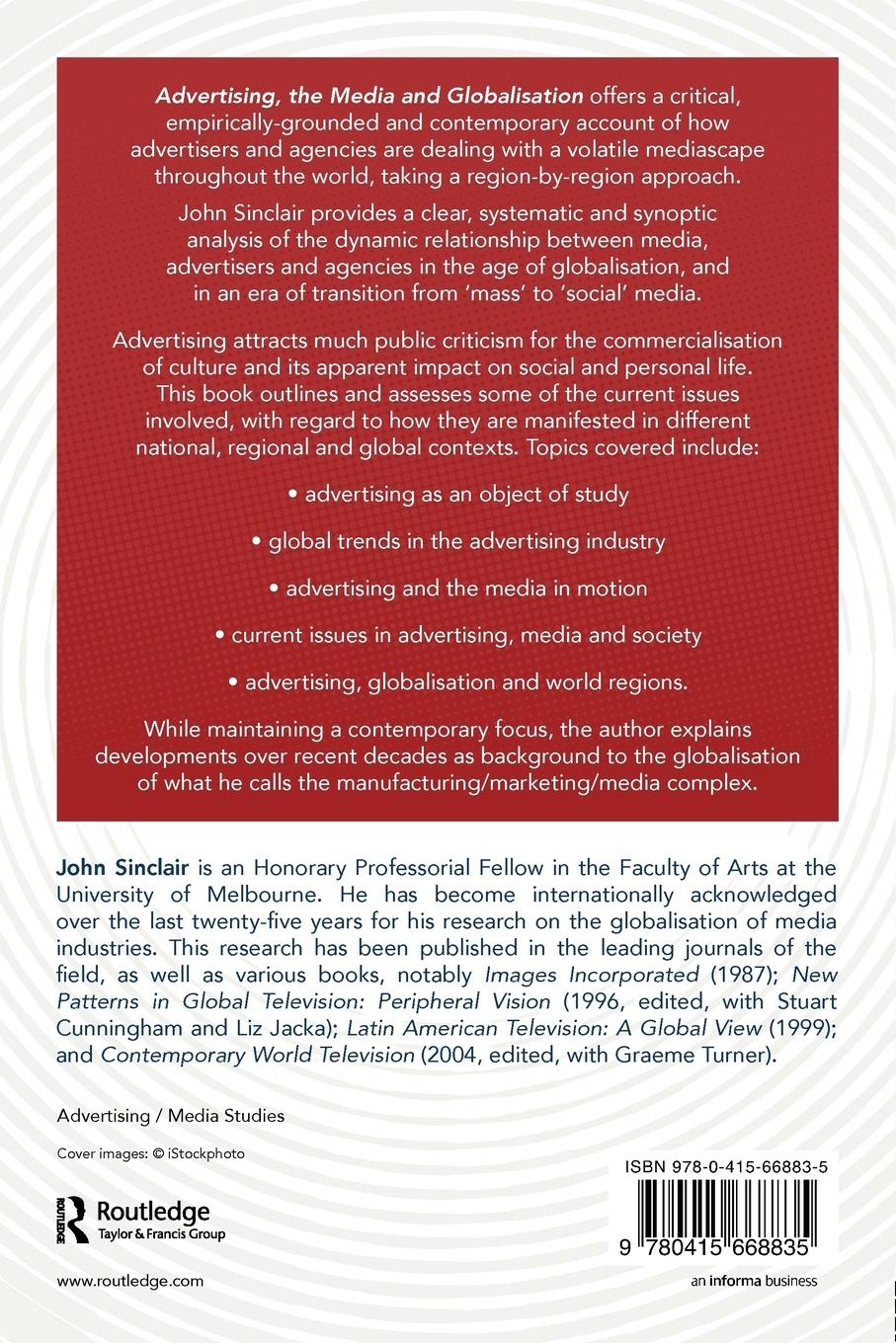 Rückseitencover Advertising, the Media and Globalisation