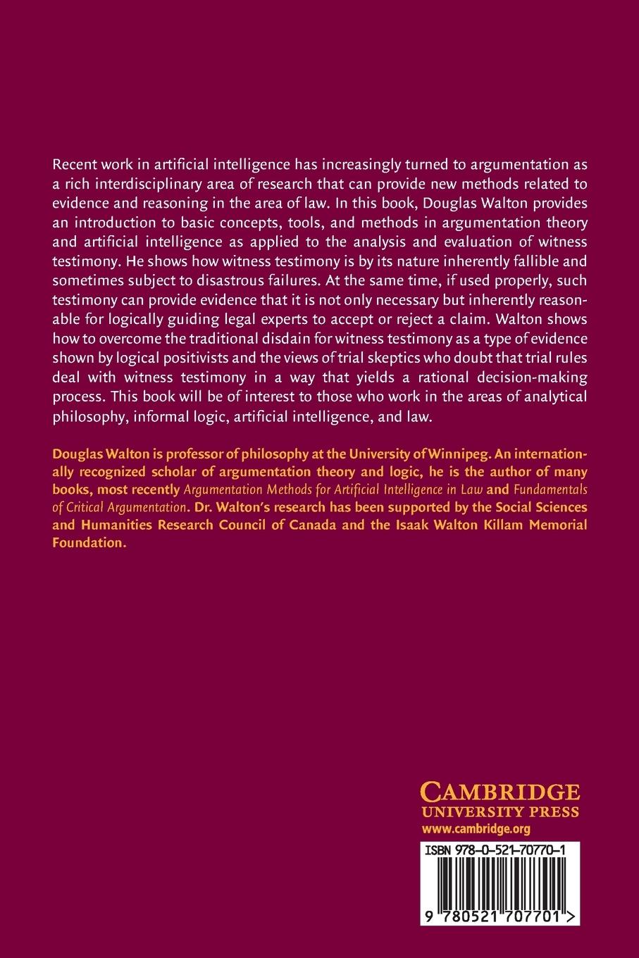 Rückseitencover Witness Testimony Evidence