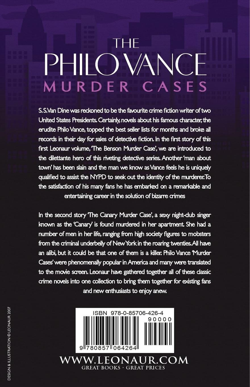 Rückseitencover The Philo Vance Murder Cases