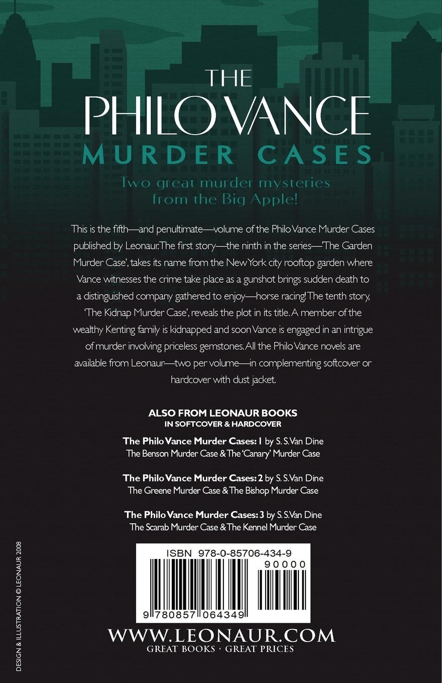 Rückseitencover The Philo Vance Murder Cases
