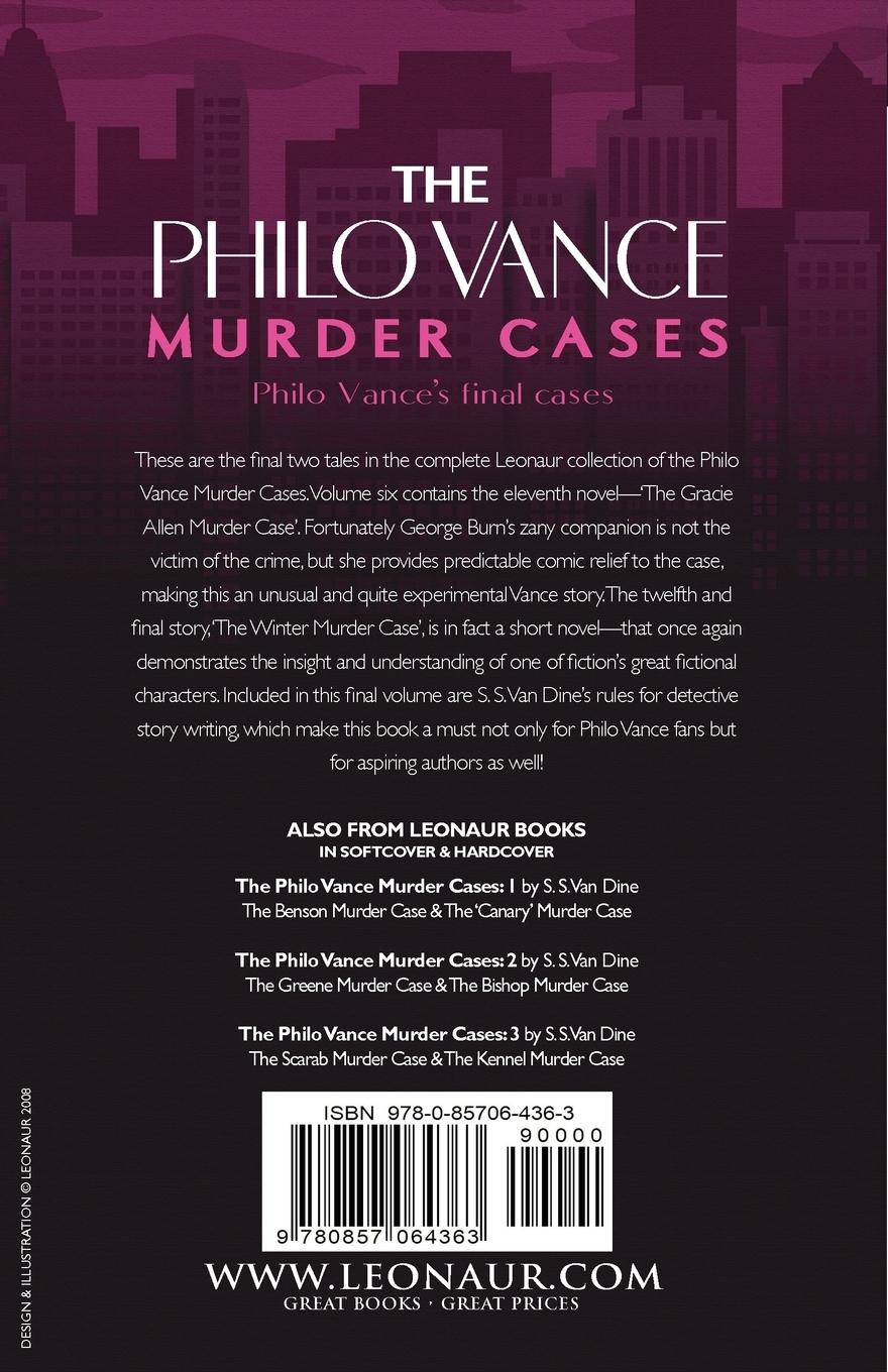 Rückseitencover The Philo Vance Murder Cases