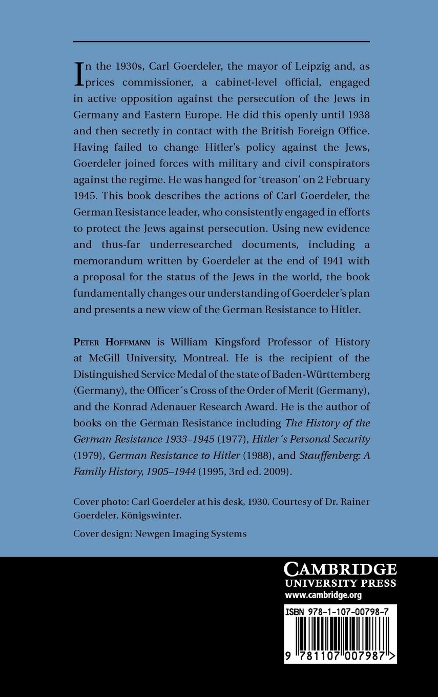 Rückseitencover Carl Goerdeler and the Jewish Question, 1933-1942