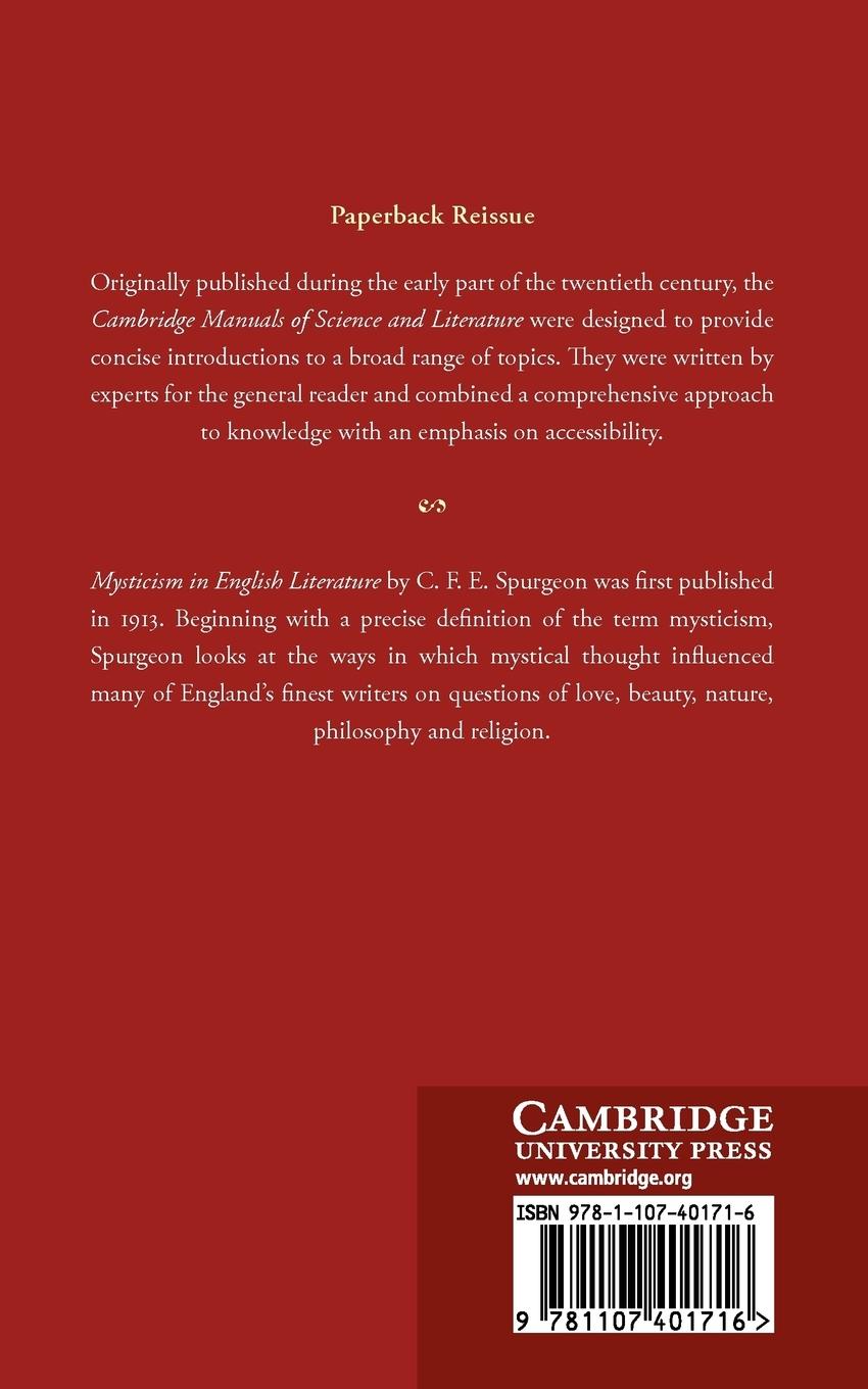 Rückseitencover Mysticism in English Literature