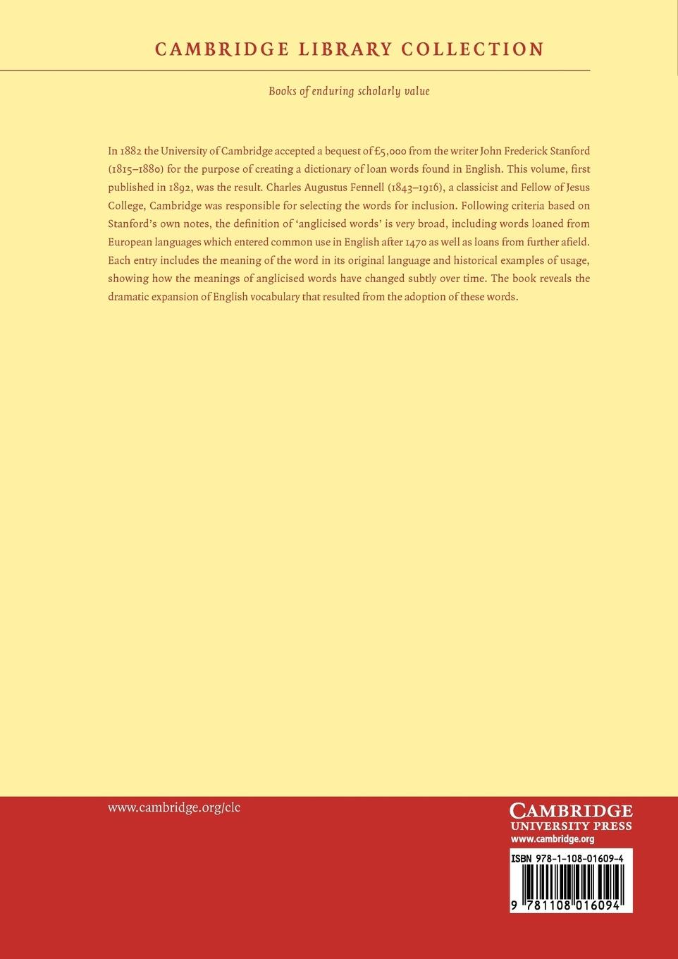 Rückseitencover The Stanford Dictionary of Anglicised Words and Phrases