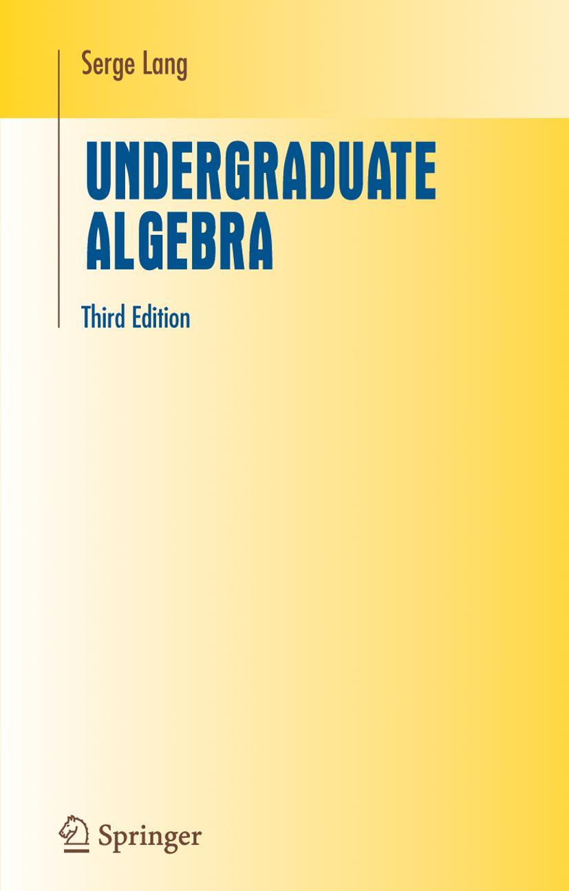Vorderes Coverbild Undergraduate Algebra