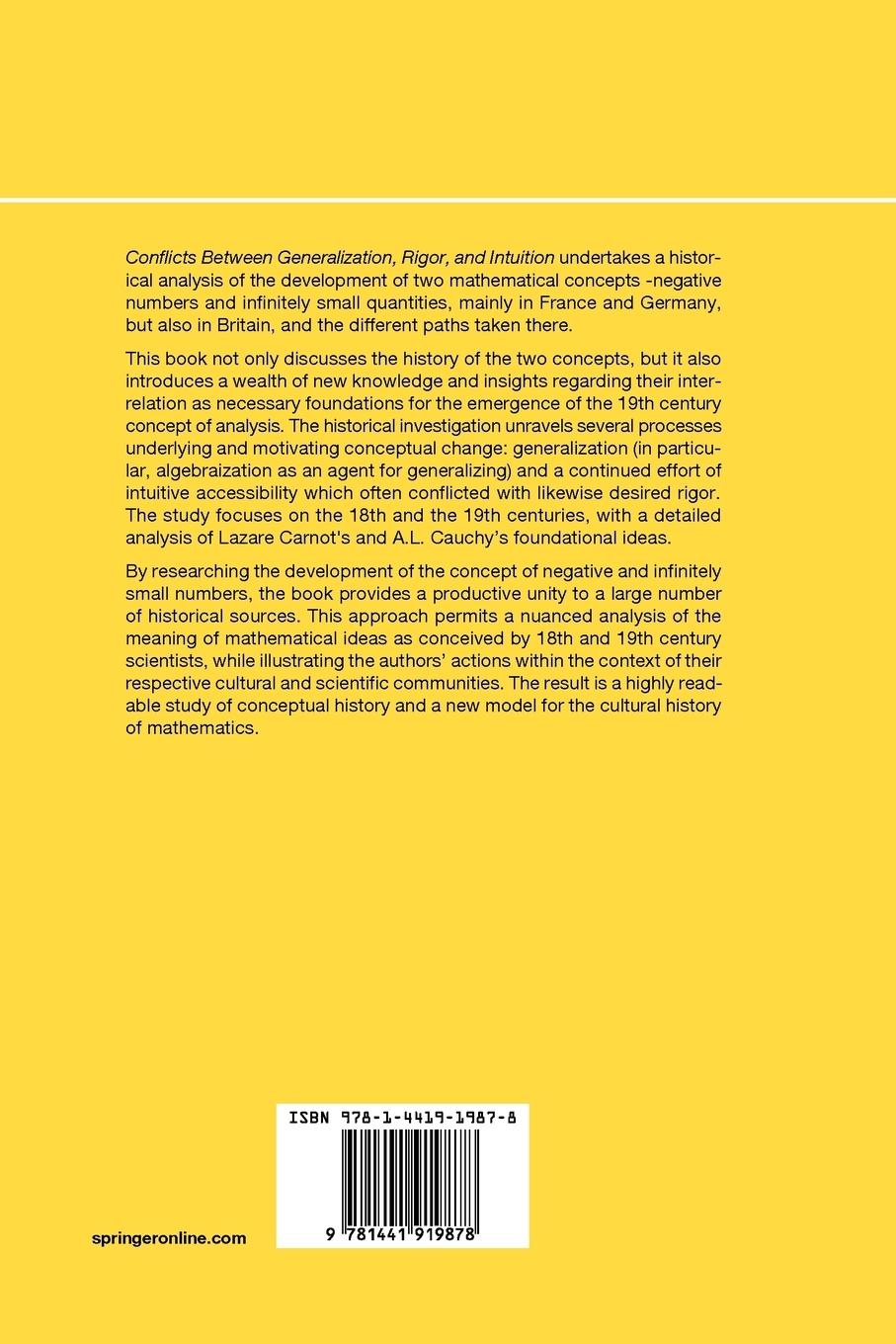 Rückseitencover Conflicts Between Generalization, Rigor, and Intuition