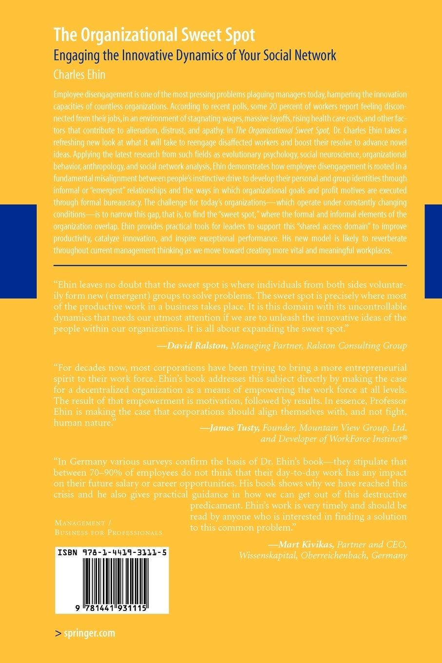 Rückseitencover The Organizational Sweet Spot