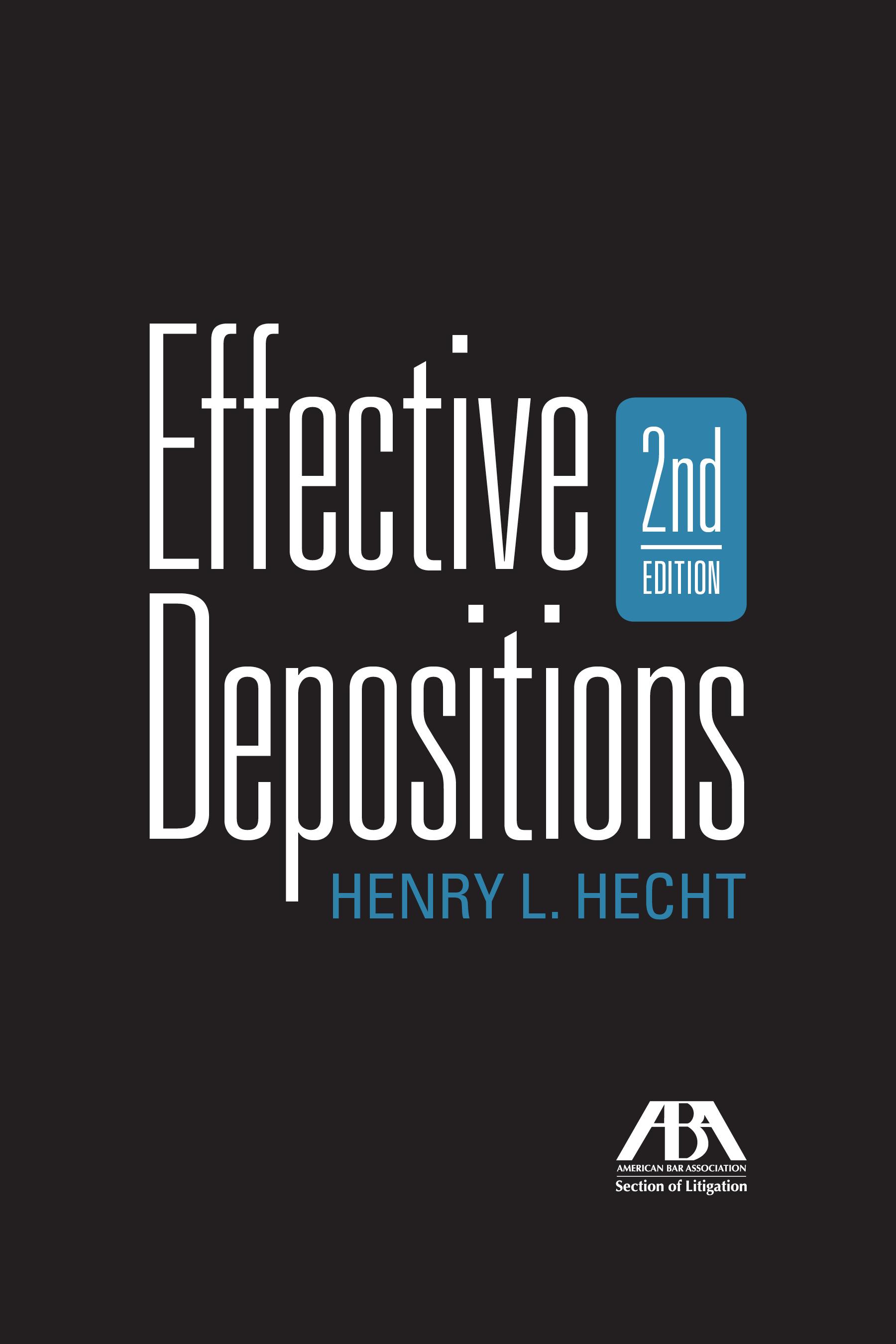 Vorderes Coverbild Effective Depositions, Second Edition