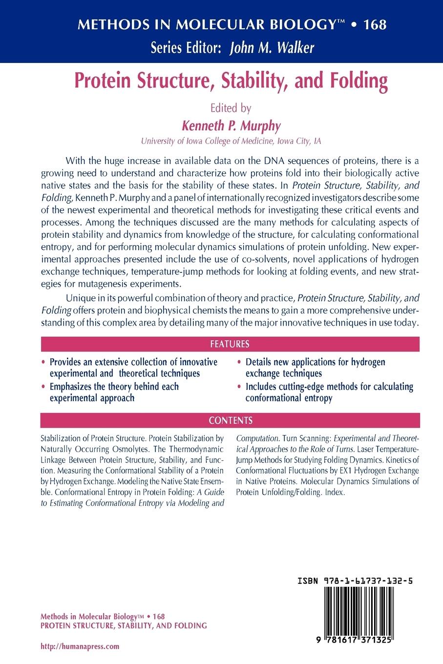 Rückseitencover Protein Structure, Stability, and Folding