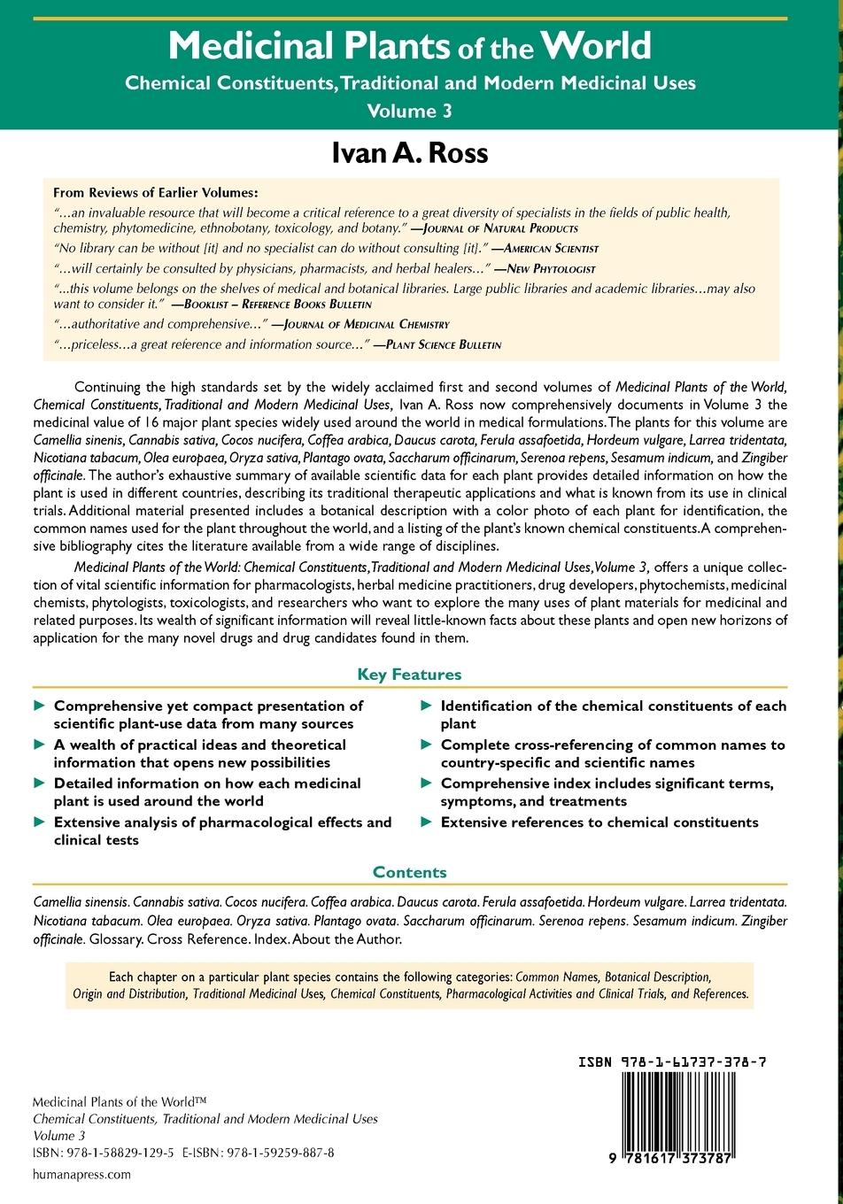 Rückseitencover Medicinal Plants of the World, Volume 3