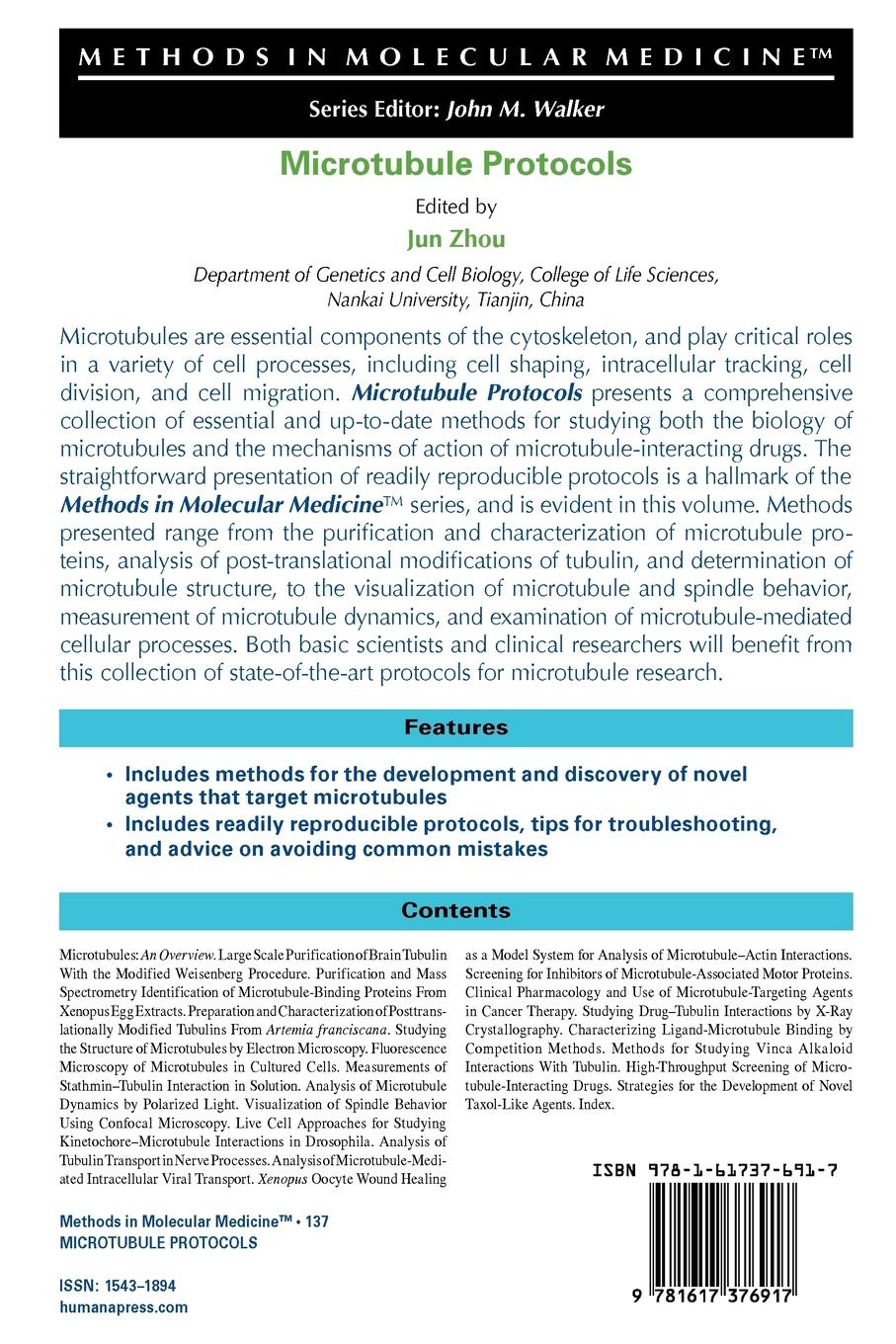 Rückseitencover Microtubule Protocols
