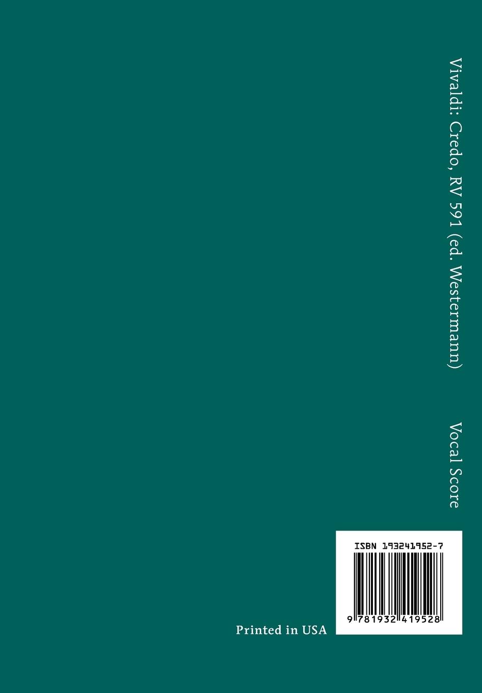 Rückseitencover Credo, RV 591