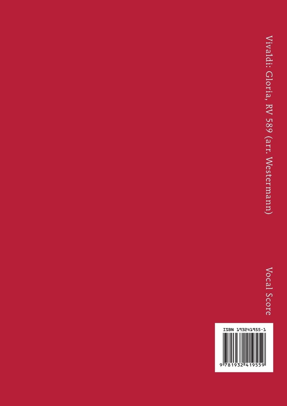 Rückseitencover Gloria, RV 589