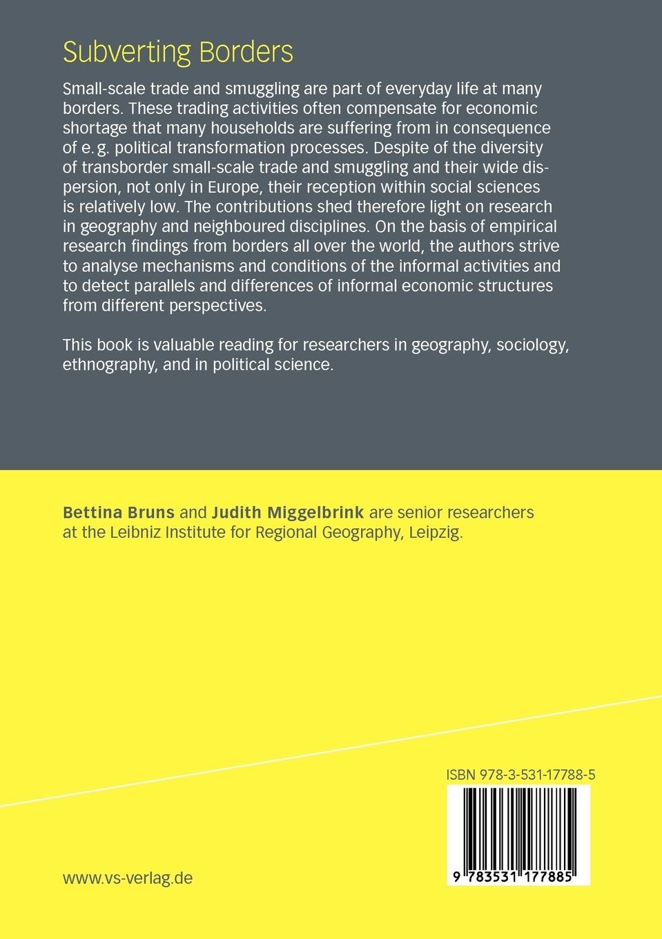Rückseitencover Subverting Borders