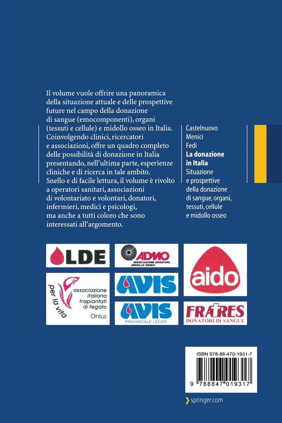 Rückseitencover La donazione in Italia