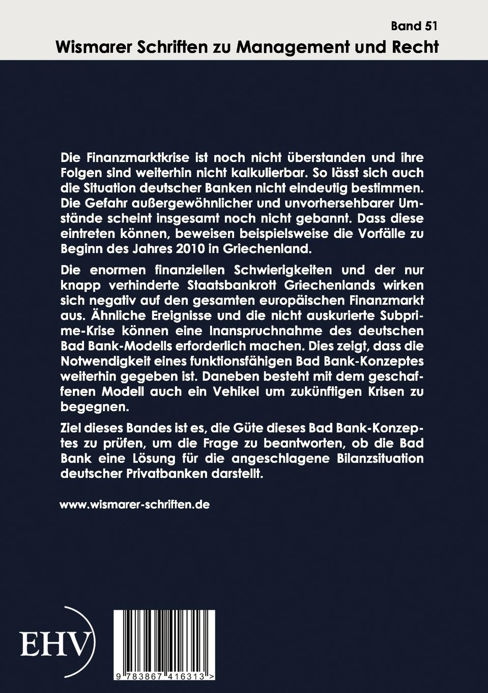Rückseitencover Die Bad Bank
