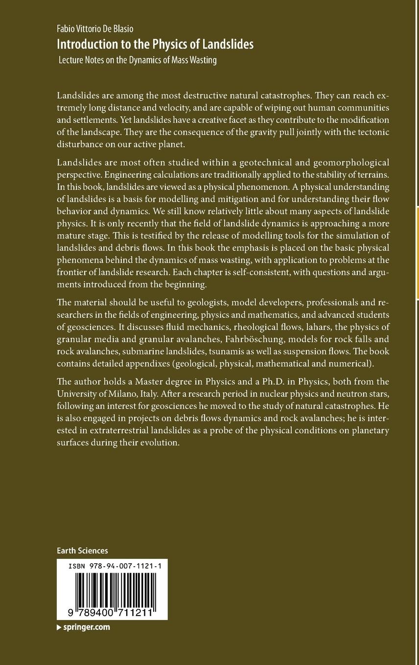 Rückseitencover Introduction to the Physics of Landslides