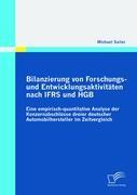 Vorderes Coverbild Bilanzierung von Forschungs- und Entwicklungsaktivitäten nach IFRS und HGB: Eine empirisch-quantitative Analyse der Konzernabschlüsse dreier deutscher Automobilhersteller im Zeitvergleich
