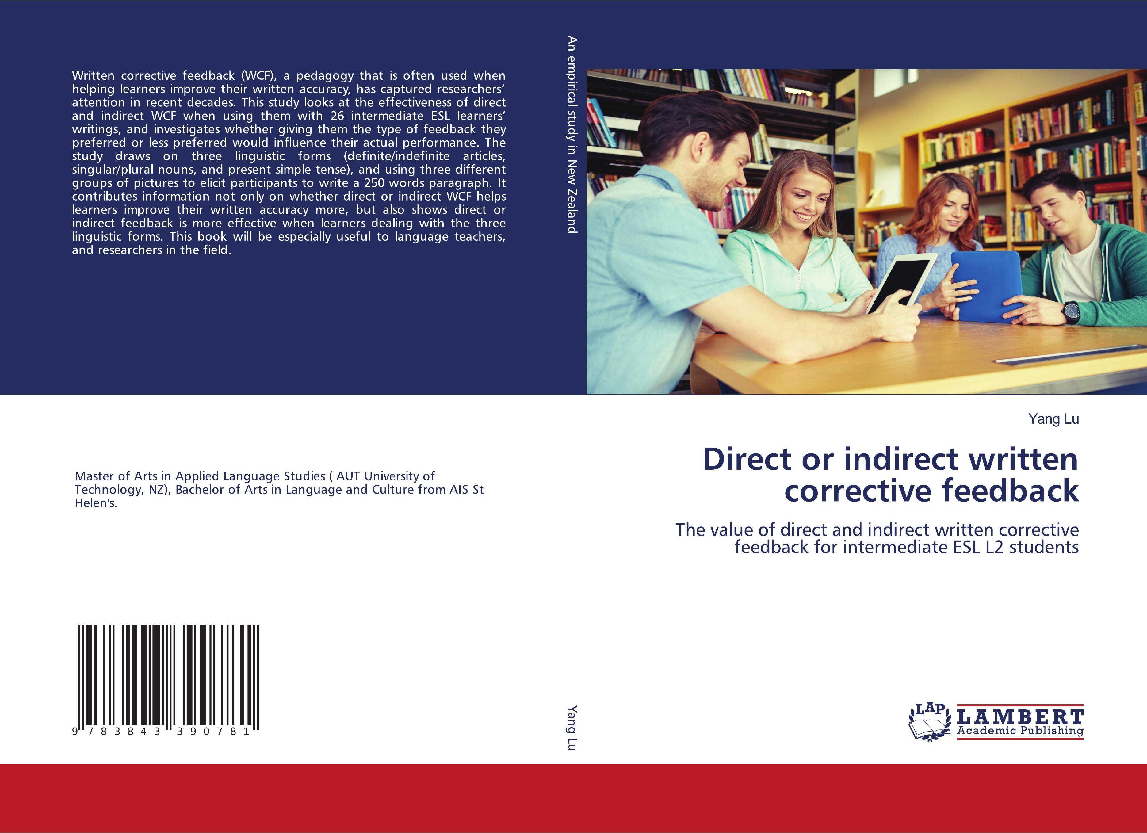 Vorderes Coverbild Direct or indirect written corrective feedback