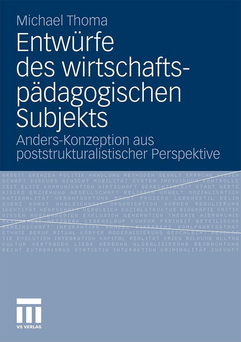 Vorderes Coverbild Entwürfe des wirtschaftspädagogischen Subjekts