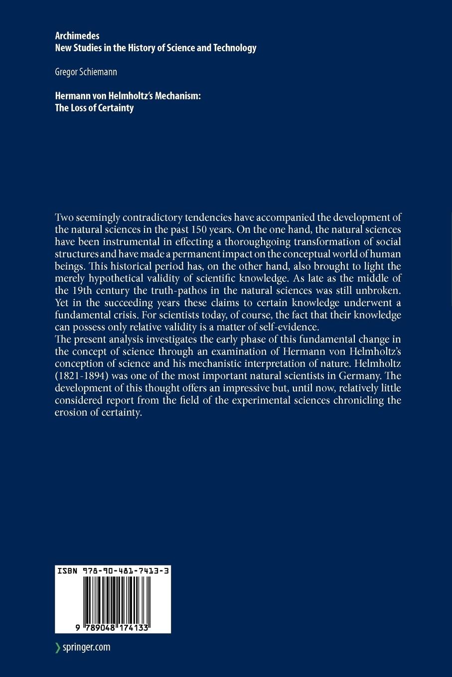 Rückseitencover Hermann von Helmholtz's Mechanism: The Loss of Certainty