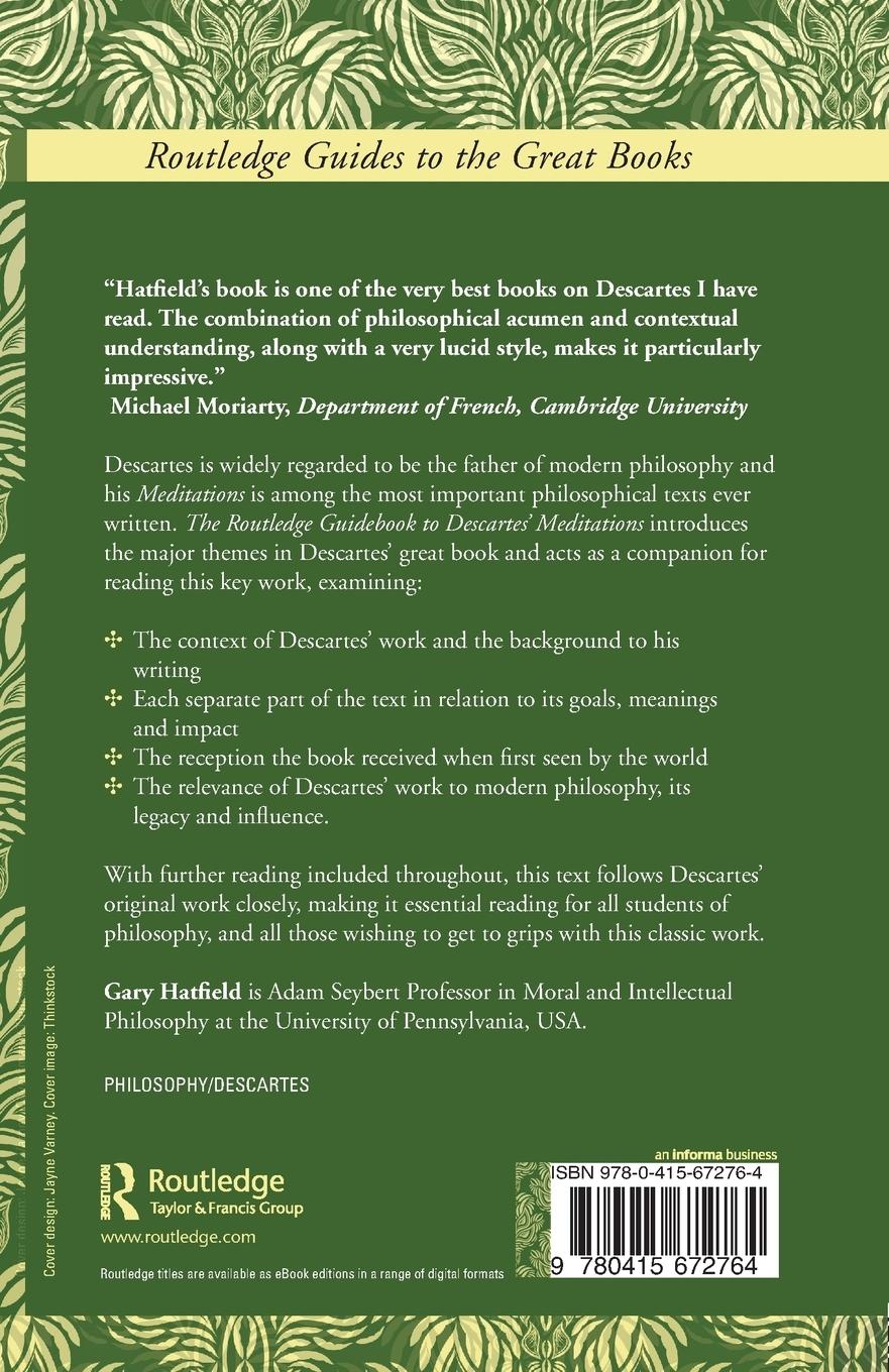 Rückseitencover The Routledge Guidebook to Descartes' Meditations