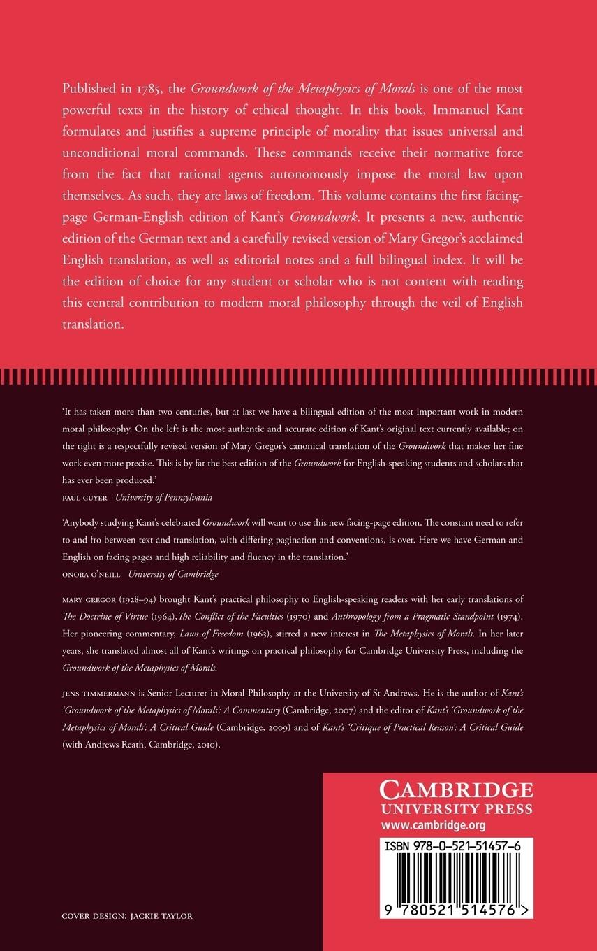 Rückseitencover Groundwork of the Metaphysics of Morals