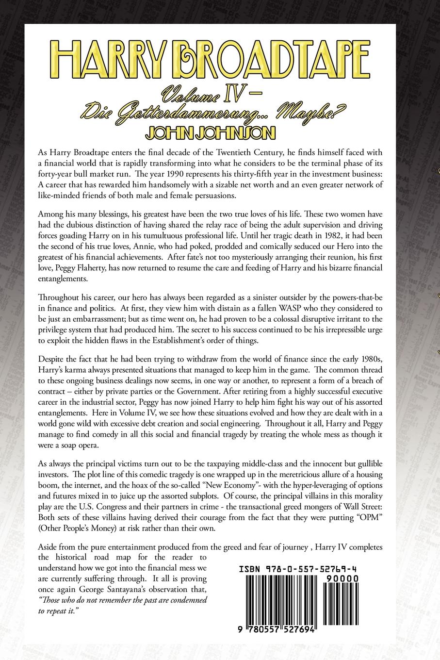 Rückseitencover Harry Broadtape - Volume IV - Die Gotterdammerung... Maybe?