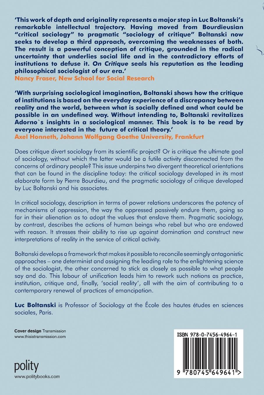 Rückseitencover On Critique