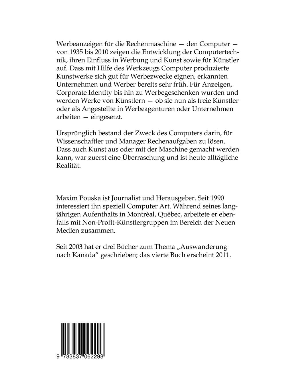 Rückseitencover Computer - Werbung 1935-2010