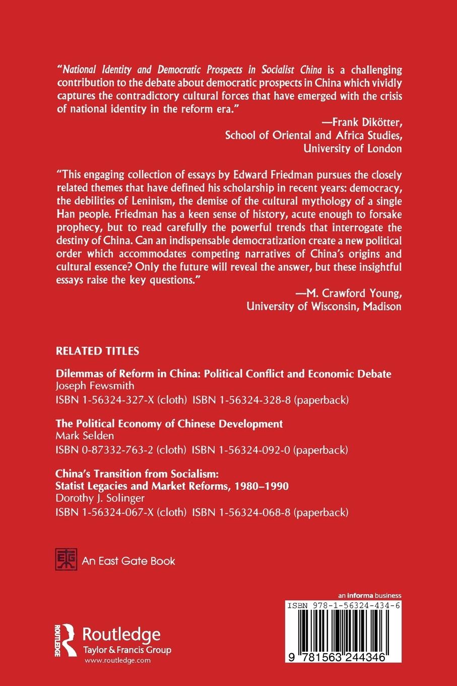 Rückseitencover National Identity and Democratic Prospects in Socialist China